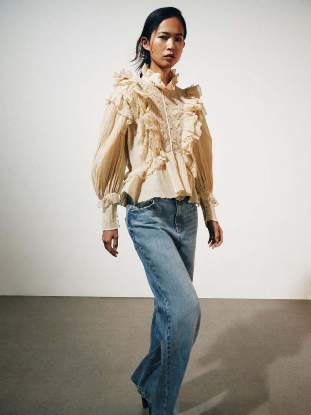 ZARA ZW COLLECTION ROMANTIC RUFFLED SHIRT